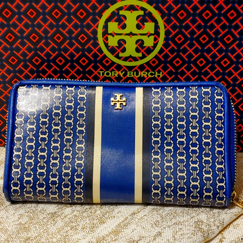 Tory Burch Gemini Royal Blue Wallet